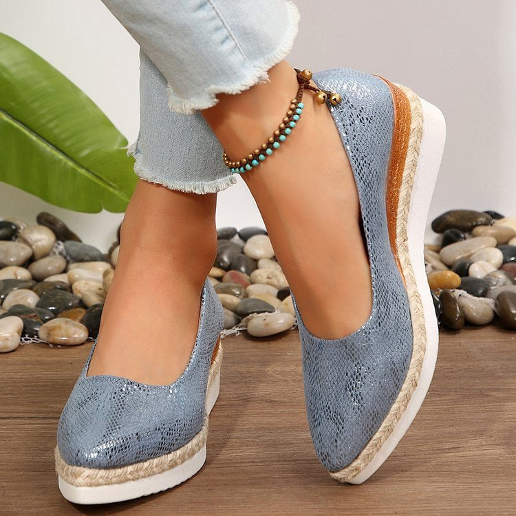 Women's Elegant Chunky Wedge Loafers