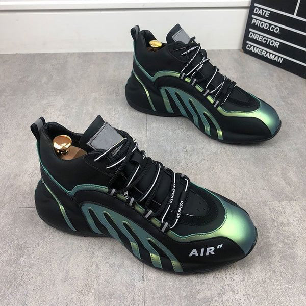 Lace-Up Rubber Sole Sneakers Black