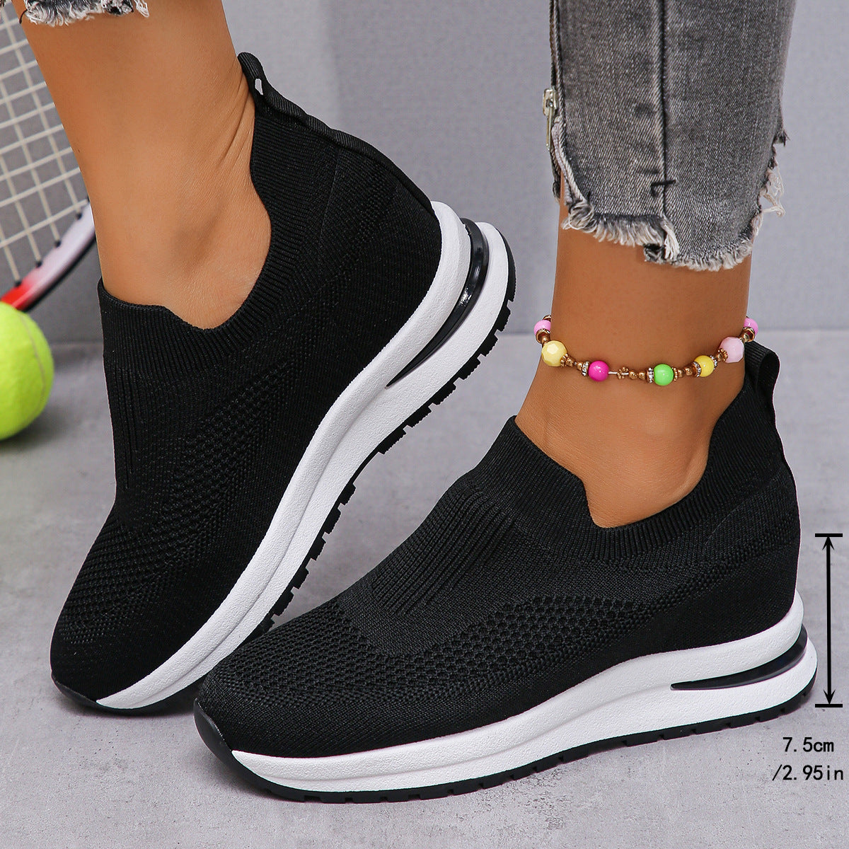 Women's Breathable Slip-on Wedge Sneakers