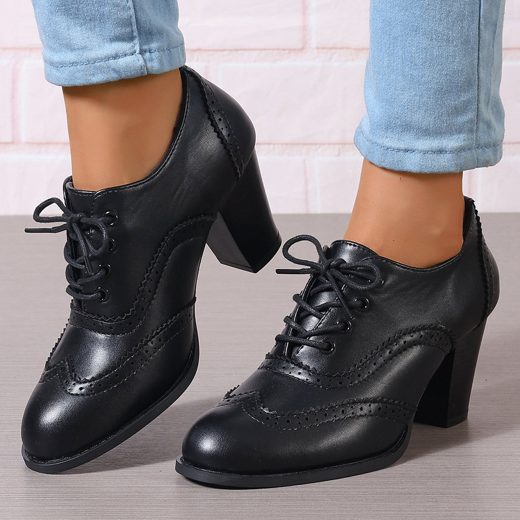 Women's Vintage Lace-Up Brogue Oxford Shoes
