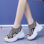Women's Elastic Soft Sole Casual Platform Sandals Walking Shoes for Vacation