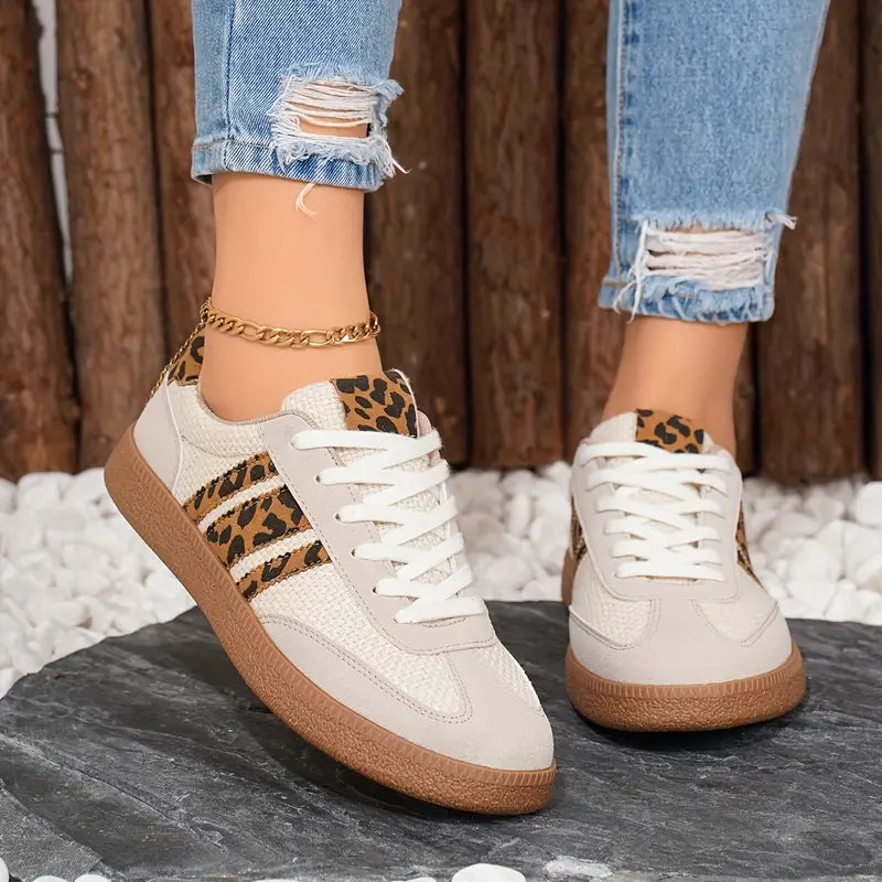 Women's Retro Leopard Sneakers for All-Season