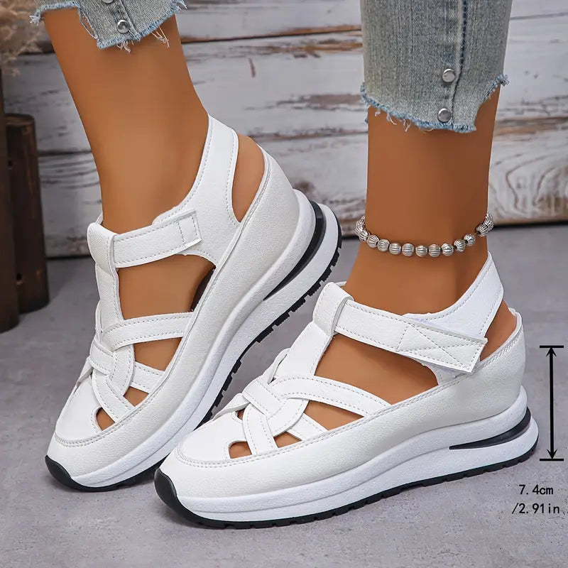 Women's Plus Size Breathable Cut-Out Platform Sports Sandals