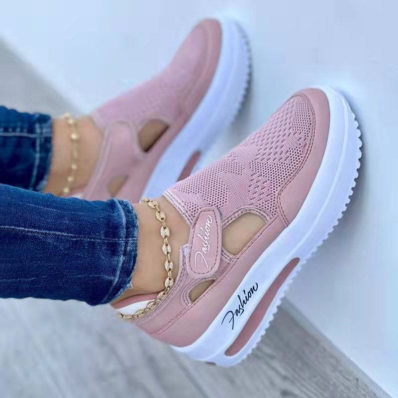 Women's Breathable Cut‑Out Platform Trainers Orthopaedic Cushioned Walking Shoes