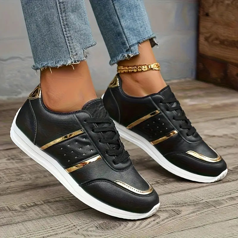 Women's Stylish and Elegant Lightweight Sneakers Lace-Up Shoes for All Seasons