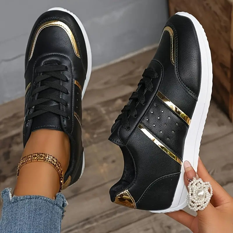 Women's Stylish and Elegant Lightweight Sneakers Lace-Up Shoes for All Seasons