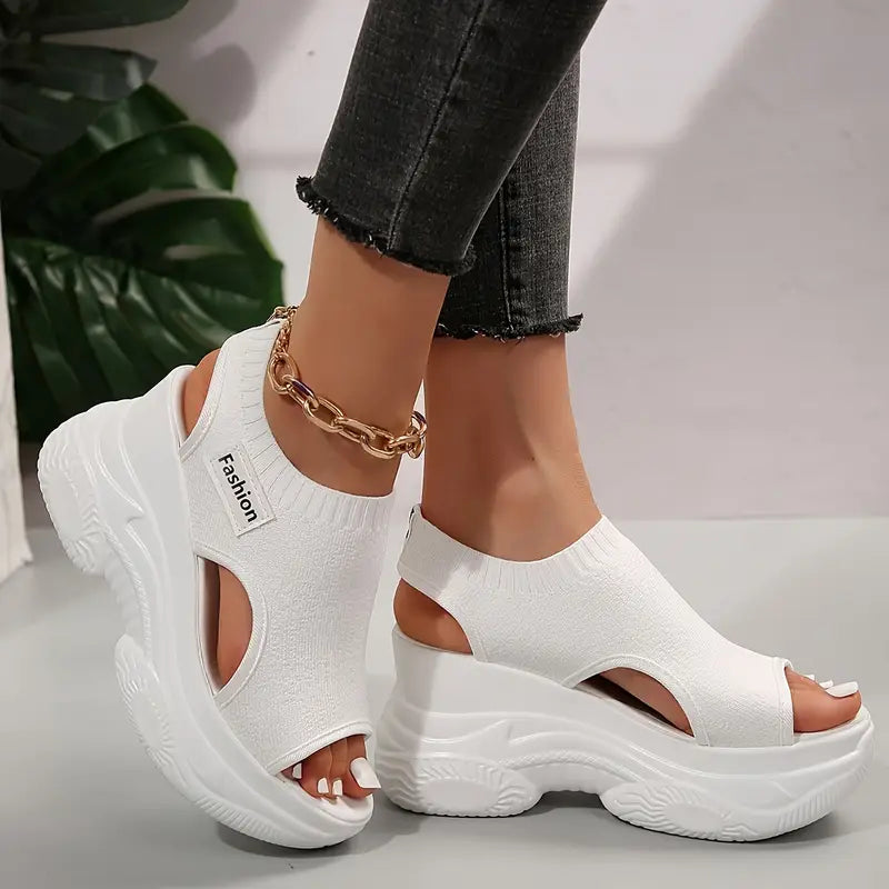 Women's Elastic Soft Sole Casual Platform Sandals Walking Shoes for Vacation