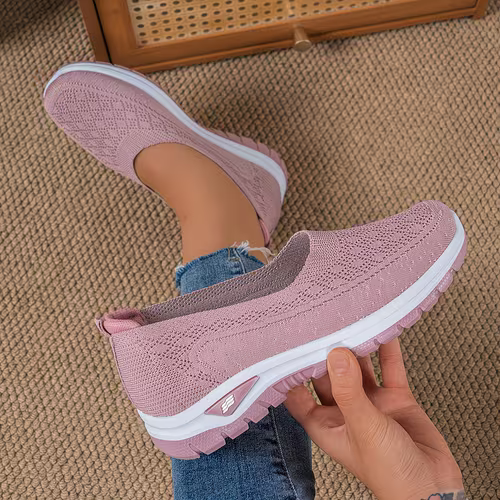 Women's Breathable Shock-absorbing Slip-On Sneakers for Hiking, Commuting, Sports, Daily Wear - Easy On/Off Design