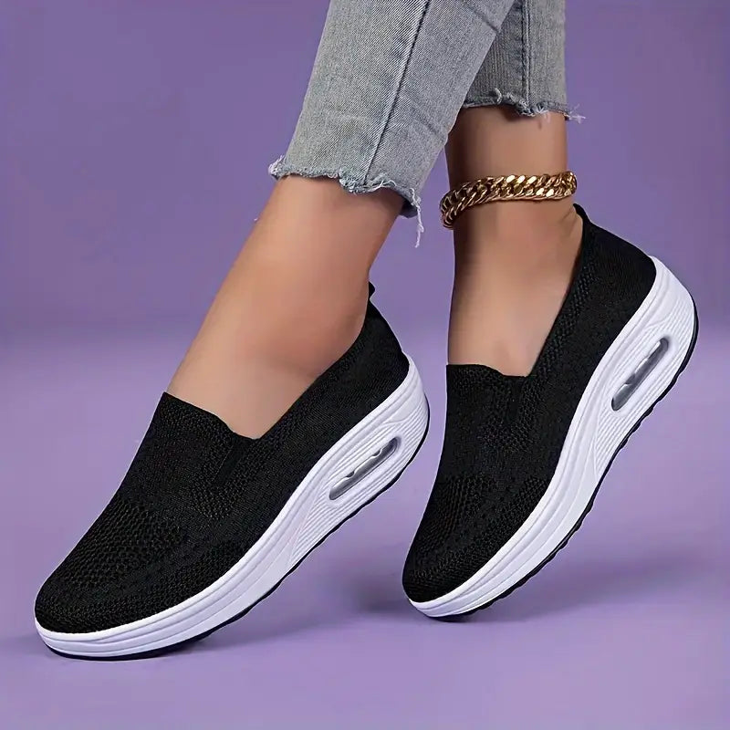 Women's Breathable Knit Slip-on Sneakers Casual Shoes
