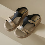 Women's Fashion Rhinestone Hollow Sandals Slip-On Flat Sandals