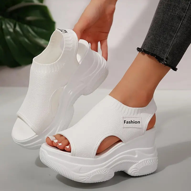 Women's Elastic Soft Sole Casual Platform Sandals Walking Shoes for Vacation