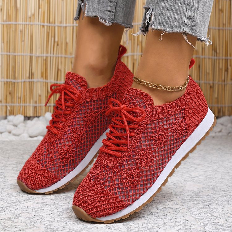 Women's Breathable Lace-Up Mesh Casual Shoes Sneakers