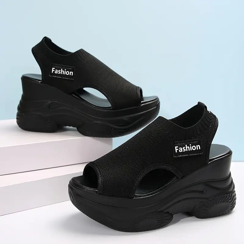Women's Elastic Soft Sole Casual Platform Sandals Walking Shoes for Vacation