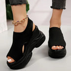 Women's Elastic Soft Sole Casual Platform Sandals Walking Shoes for Vacation