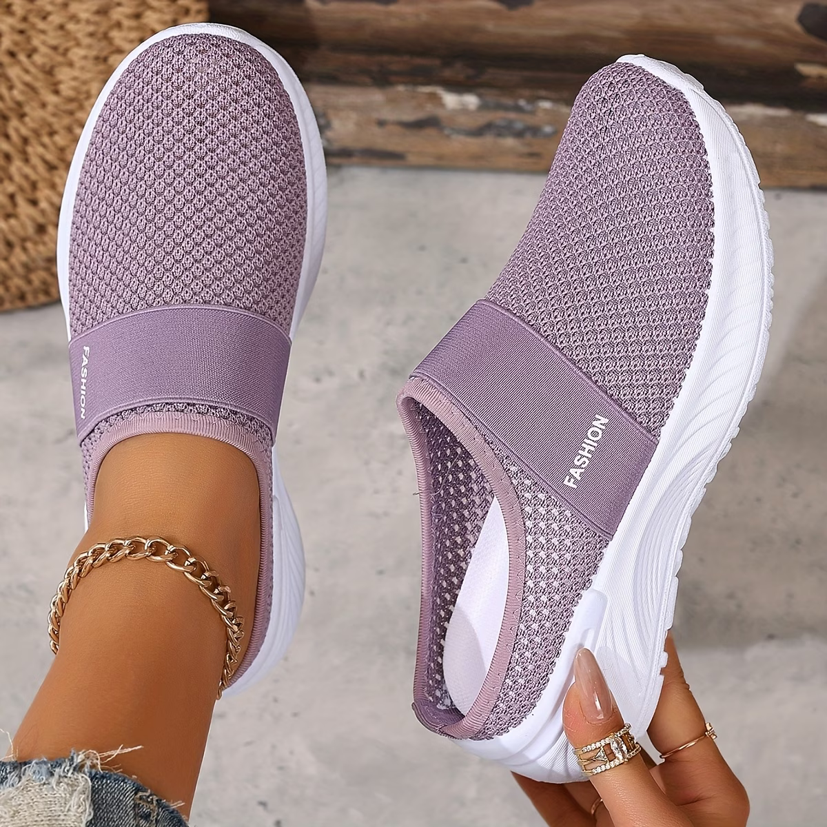 Women's Comfortable Breathable Slip-On Sneakers Sandals for Travel & Summer Outings