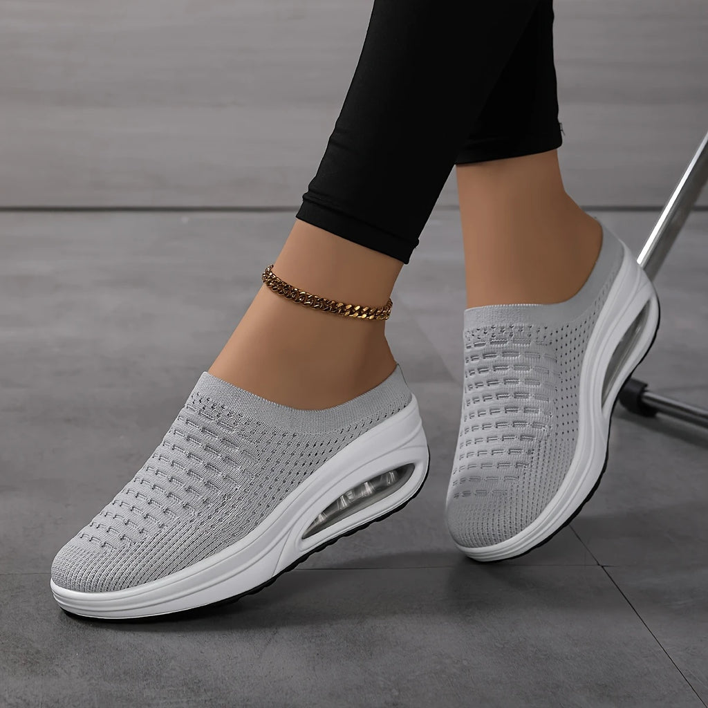 Women's Breathable & Comfortable Mule Sneakers Slip On Platform Shoes