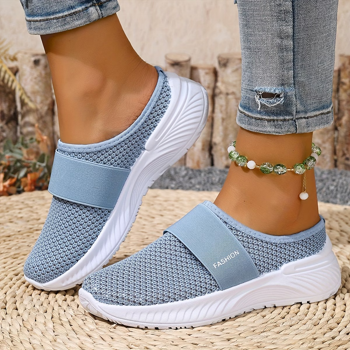 Women's Comfortable Breathable Slip-On Sneakers Sandals for Travel & Summer Outings