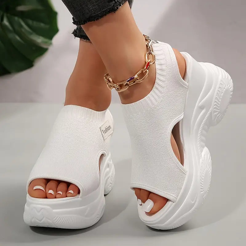 Women's Elastic Soft Sole Casual Platform Sandals Walking Shoes for Vacation