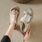 Women's Fashion Rhinestone Hollow Sandals Slip-On Flat Sandals