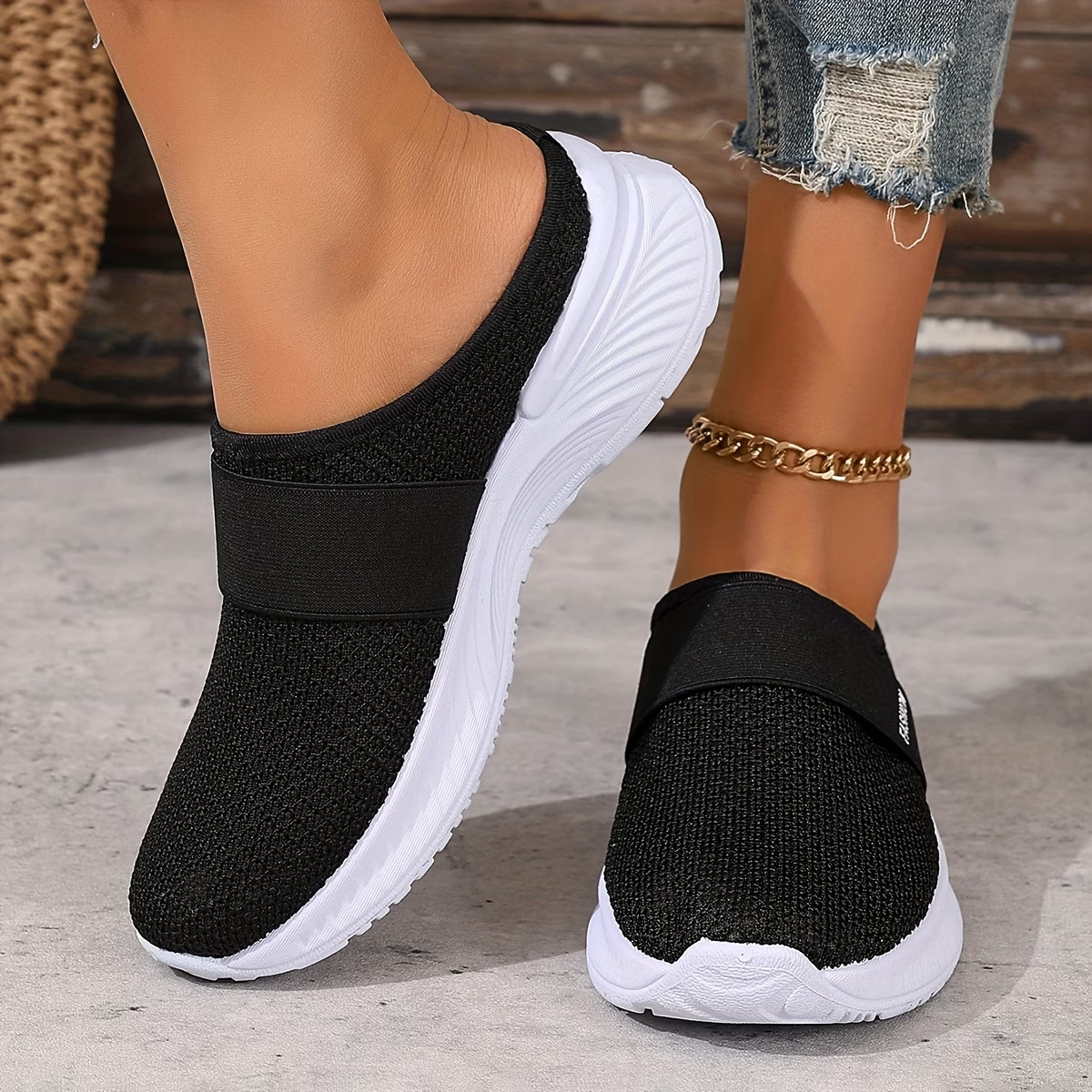 Women's Comfortable Breathable Slip-On Sneakers Sandals for Travel & Summer Outings