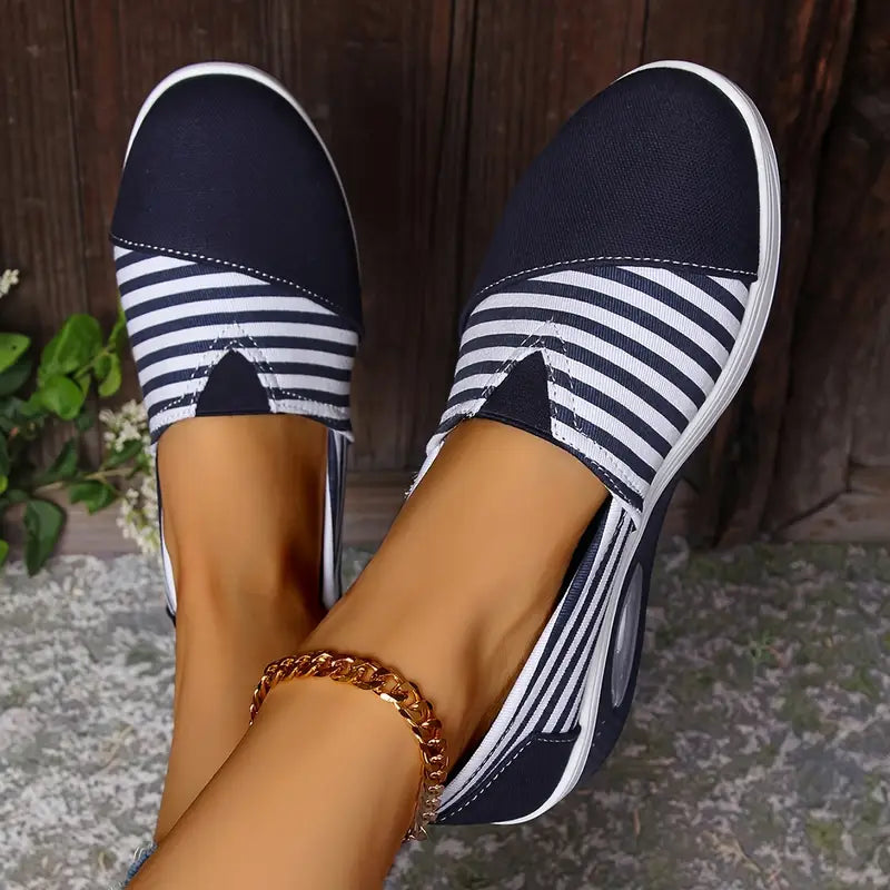 Women's Comfort Striped Slip-On Sneakers