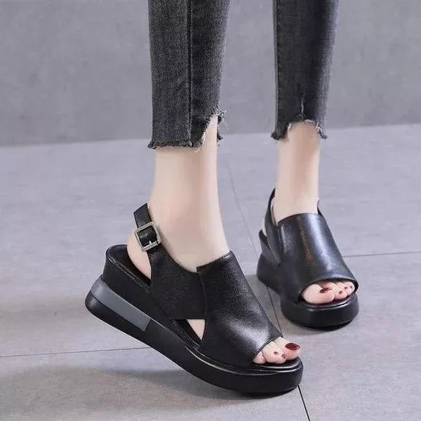 LEATHER HEEL SANDAL