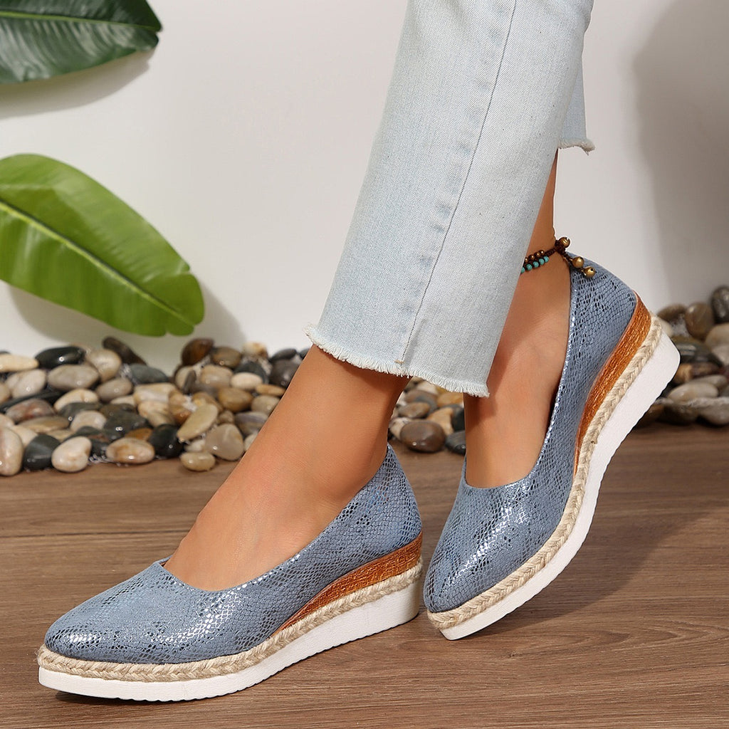 Women's Elegant Chunky Wedge Loafers