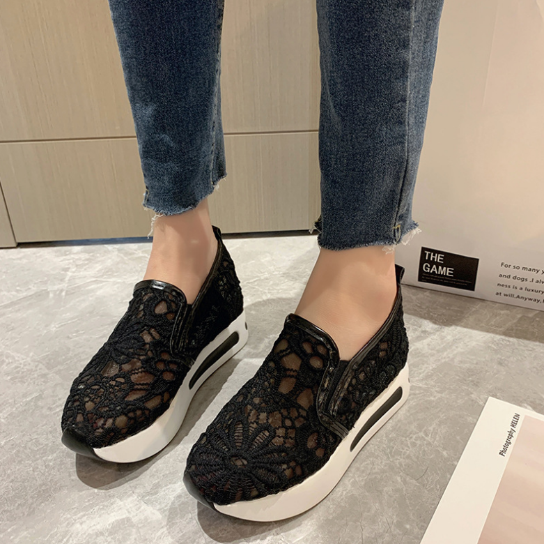 Women's Elegant Breathable Delicate Lace Mesh Slip-On Sneakers