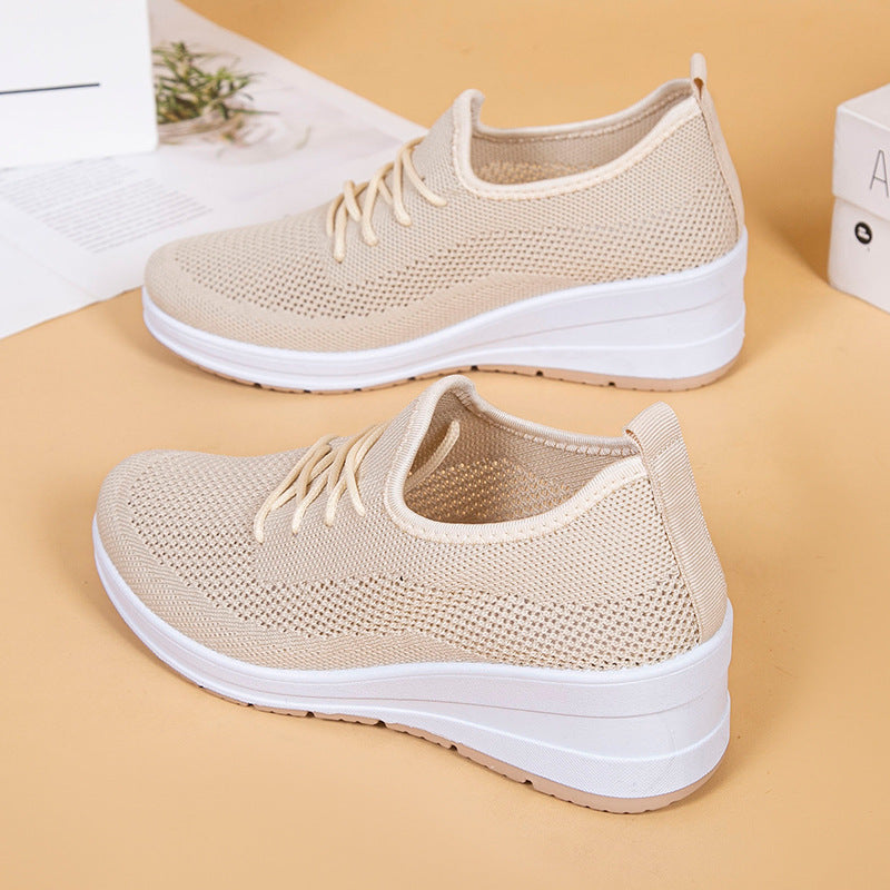Women's Fashion Breathable Wedge Sneakers