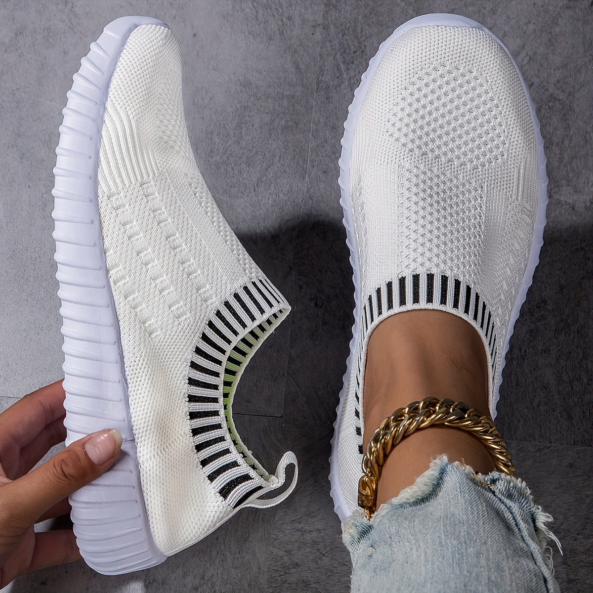 Women's Lightweight Breathable Knit Outdoor Shoes Sneakers