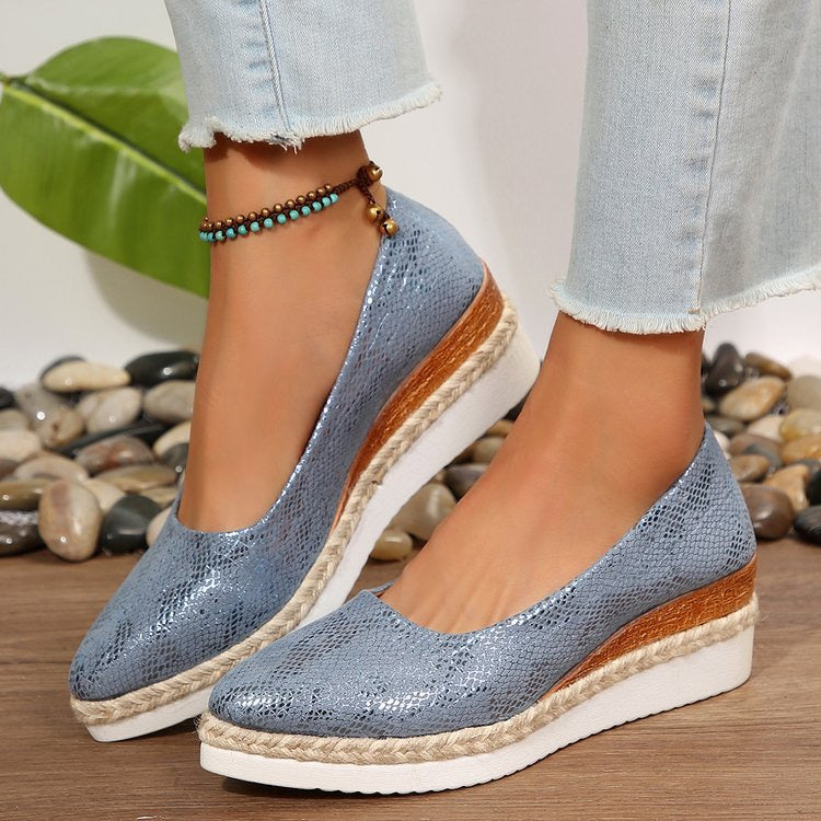 Women's Elegant Chunky Wedge Loafers