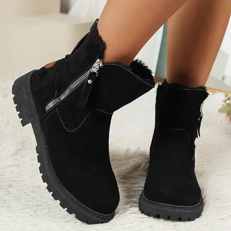 Cozy Plush Lined Short Boots for Women