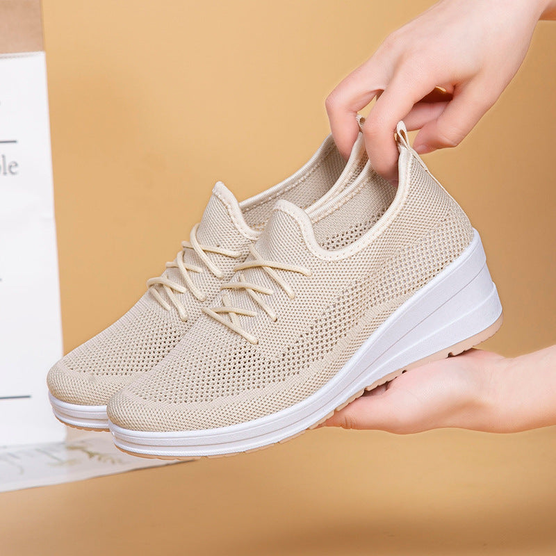 Women's Fashion Breathable Wedge Sneakers