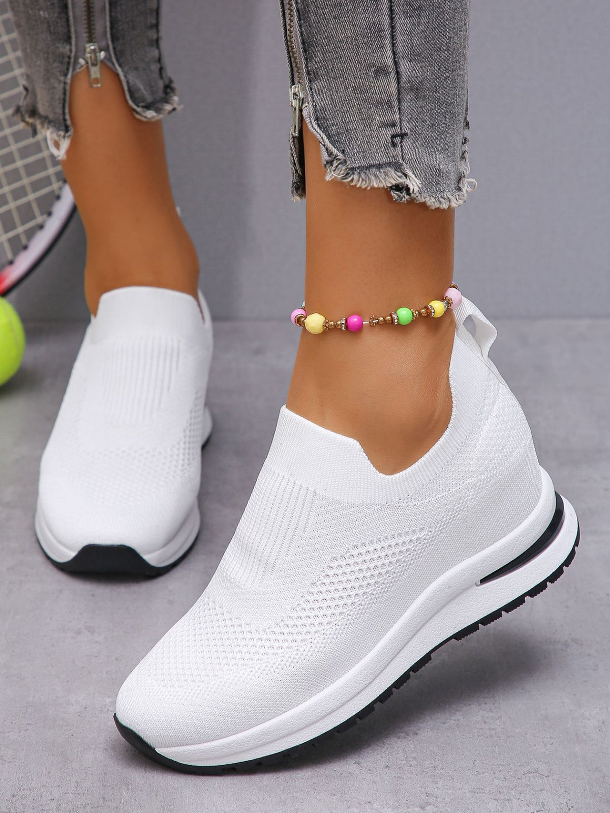 Women's Breathable Slip-on Wedge Sneakers