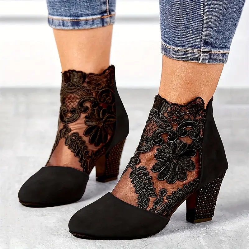 Women's Floral Lace Ankle Sandals