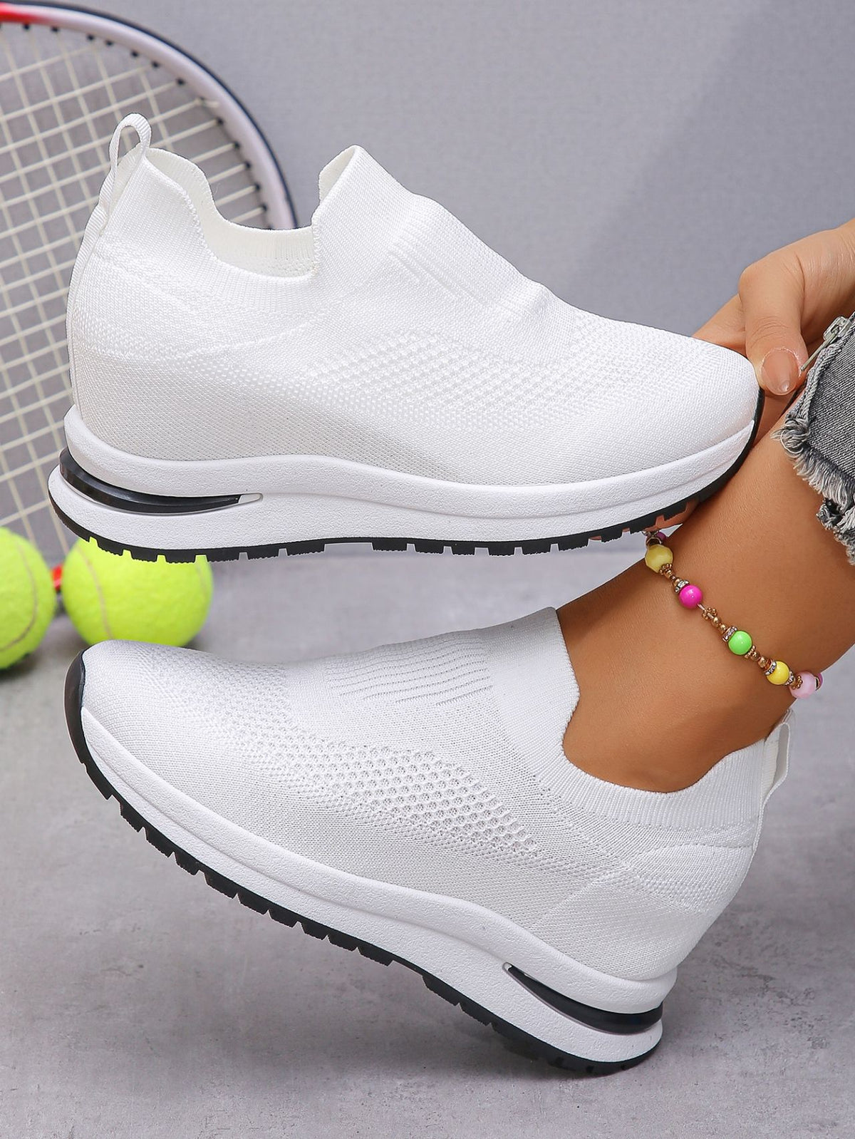 Women's Breathable Slip-on Wedge Sneakers