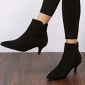 Womens Chic Solid Color Kitten Heel Ankle Boots
