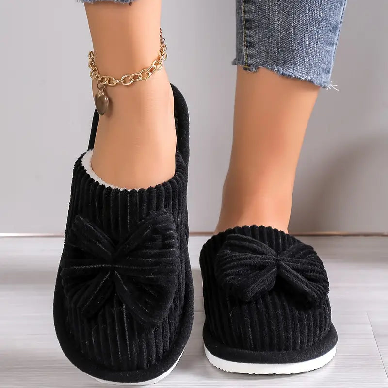 Adorable Bowknot Winter Slippers