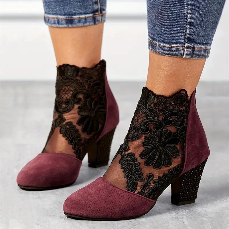 Women's Floral Lace Ankle Sandals