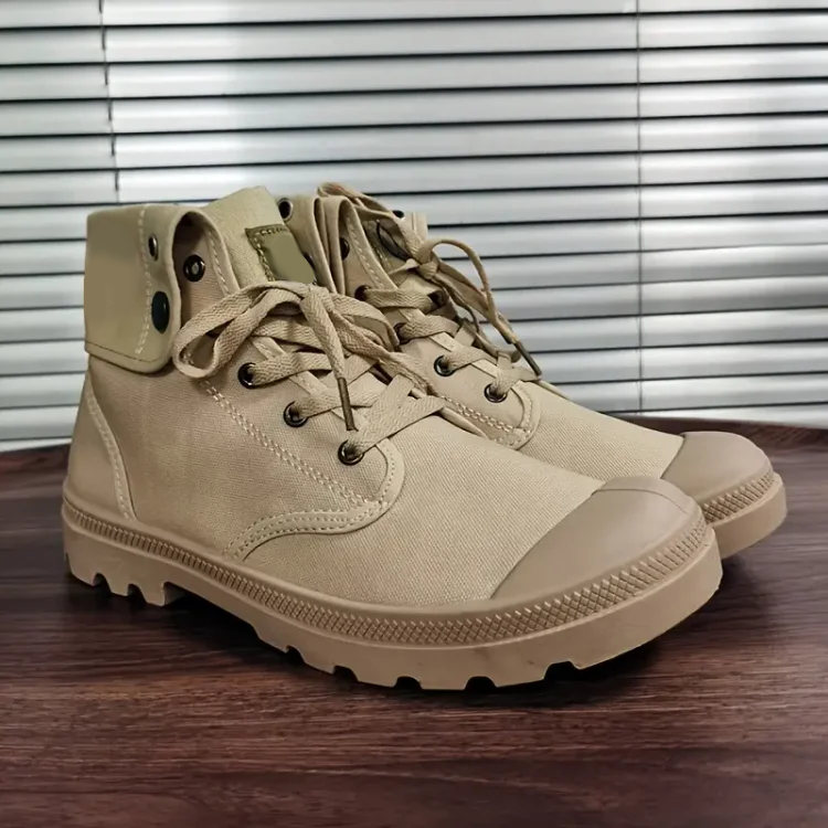 Men's Fashion Canvas Breathable Lightweight Solid Color Boots