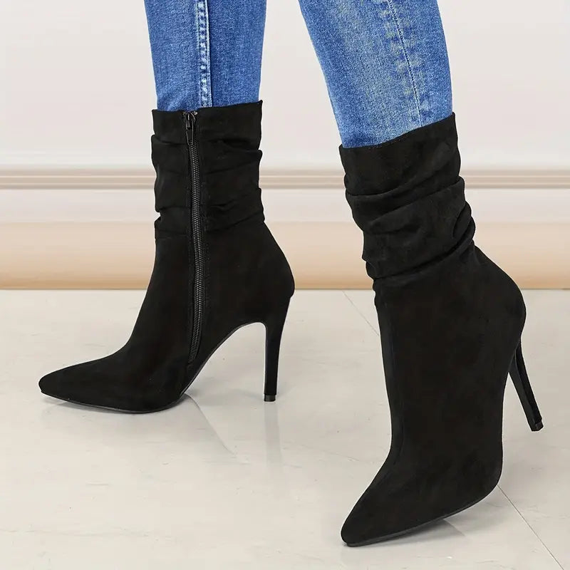 Ultrahigh Heel Stiletto Pointed Toe Slouchy Boots