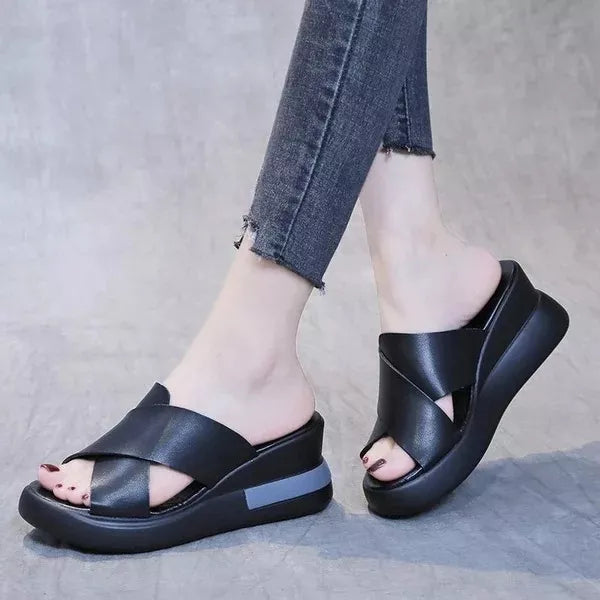 LEATHER HEEL SANDAL