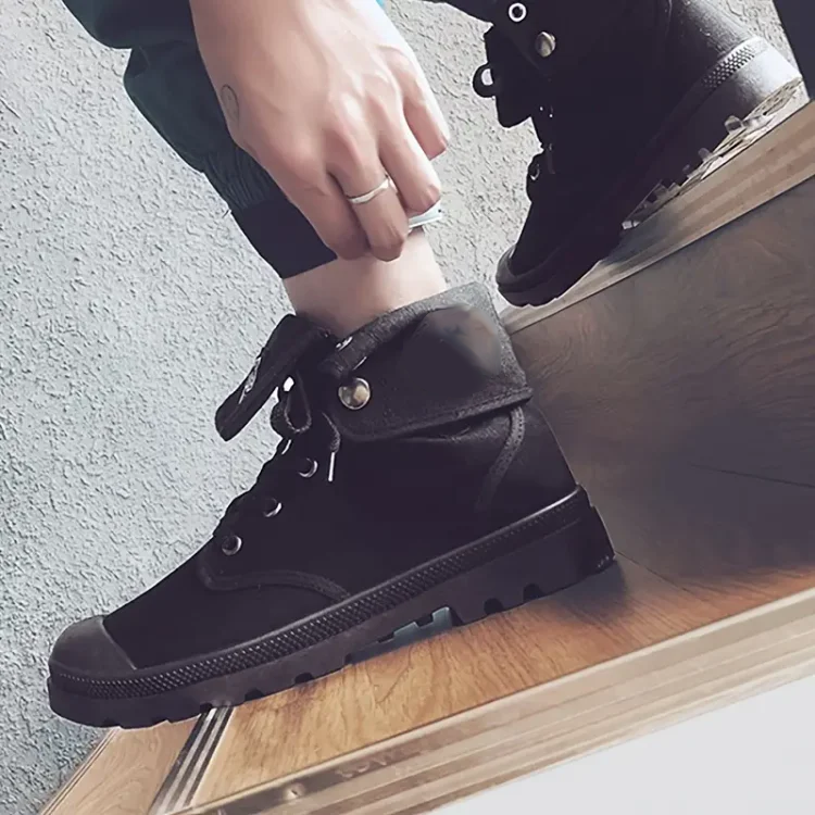 Men's Fashion Canvas Breathable Lightweight Solid Color Boots