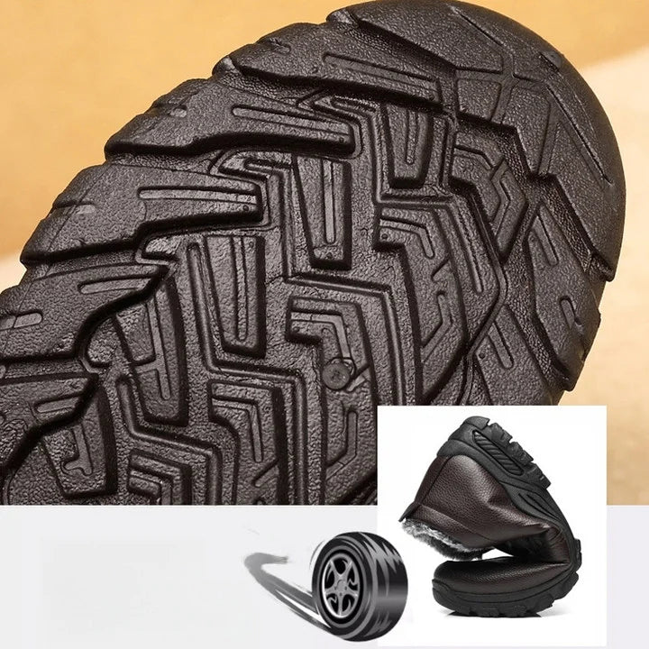 Cowhide Waterproof Fleece Snow Boots