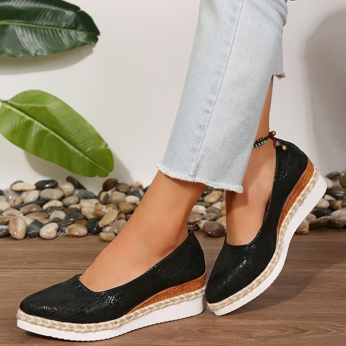 Women's Elegant Chunky Wedge Loafers
