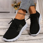 Women's Solid Color Lightweight Breathable Mesh Sneakers Trainers