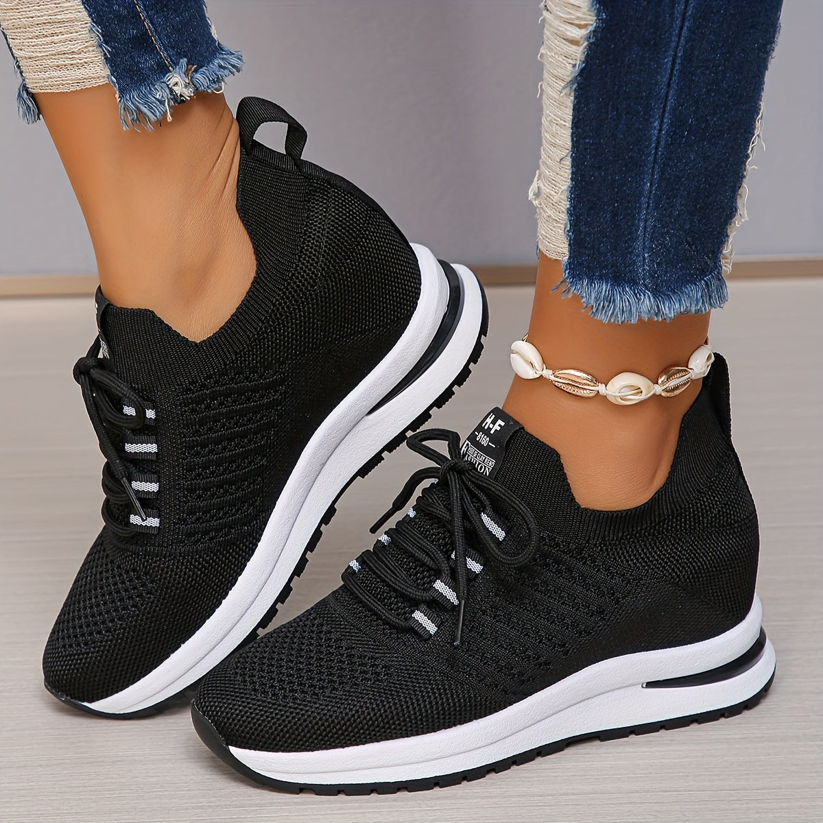 Women's Breathable Arch Support Platform Wedge Orthopedic Sneakers Walking Shoes