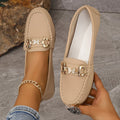 Womens Glamorous Metallic Buckle Loafers