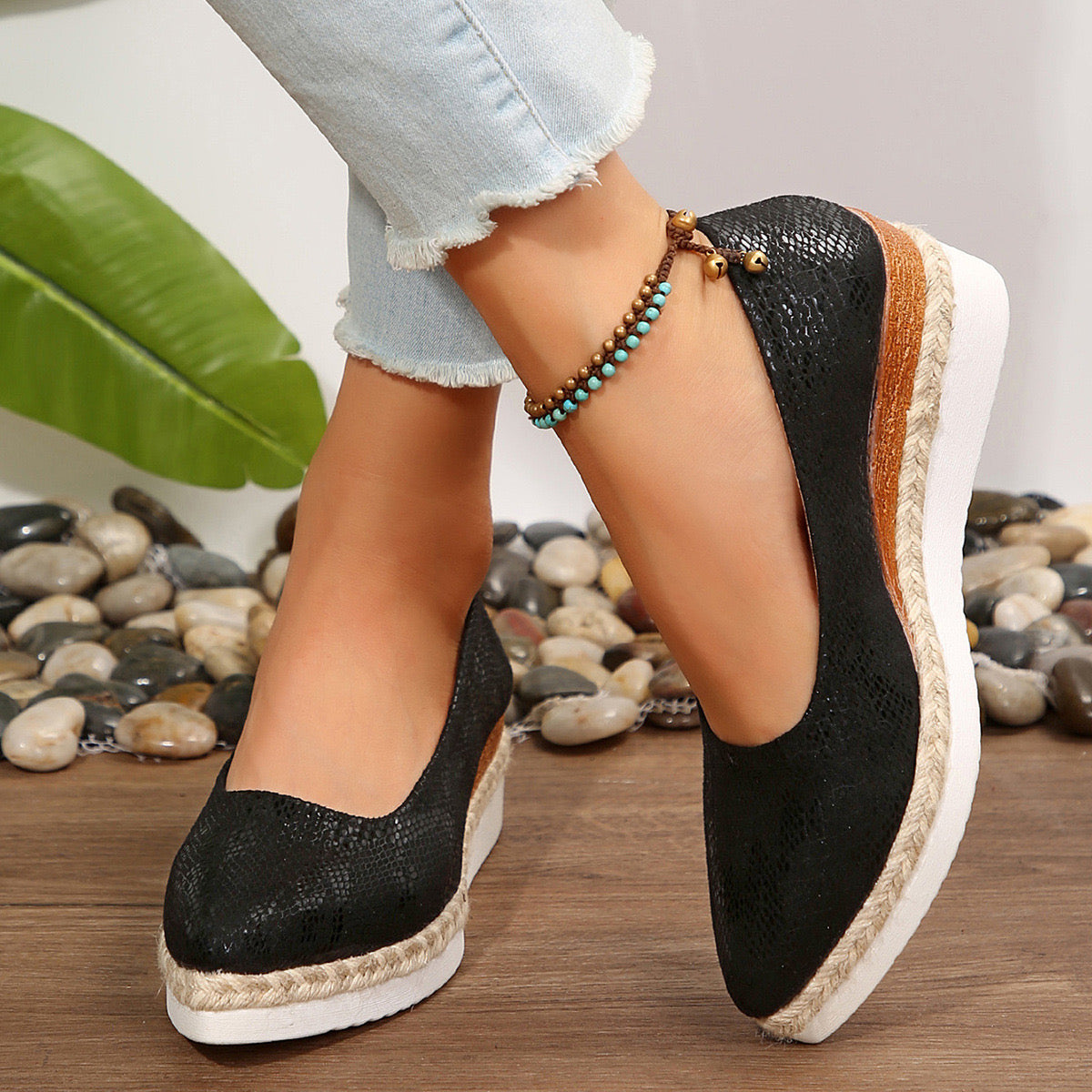 Women's Elegant Chunky Wedge Loafers