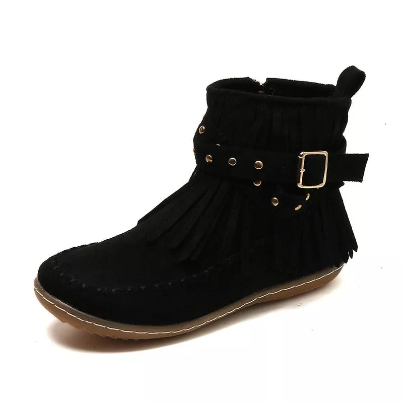 Trendy Womens Tassel Ankle Boots